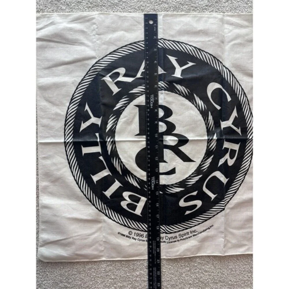 Billy Ray Cyrus Bandana Unisex OS White 1996 Vintage Concert Tour Merch‎ BRC
